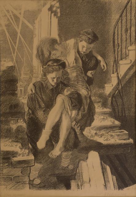 Пахомов А. Ф. В очаге поражения. Из серии «Ленинград в дни блокады». 1942 Пахомов А. Ф. В очаге поражения. Из серии «Ленинград в дни блокады». 1942